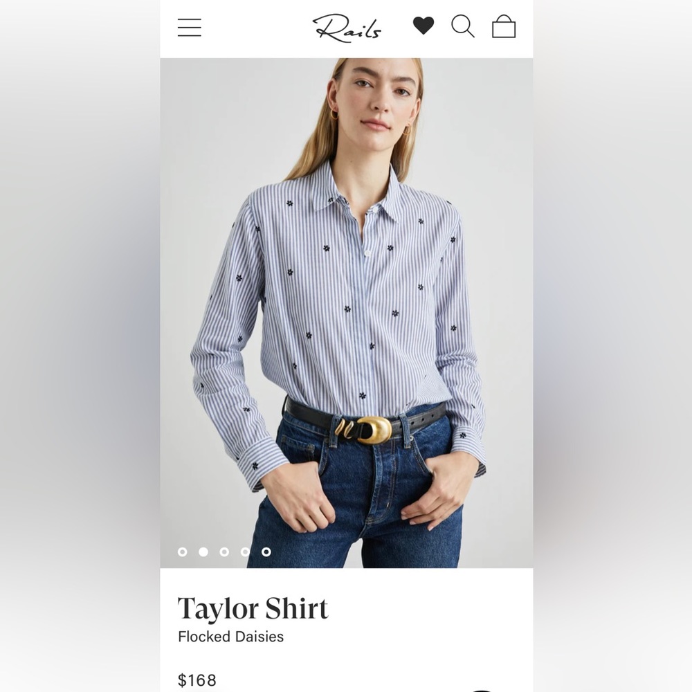 NWT💕 RAILS Taylor Shirt Flocked Daisies. Size M $168 ~ From Bloomingdale’s